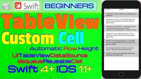 IOS 11, Swift 4, Tutorial : How To Create Dynamic Custom Tableview Cells ( Auto Row Height )