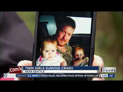 Twin girls survive crash