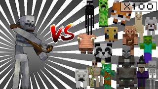 Mutant Skeleton Vs Minecraft Mobs 1vs100