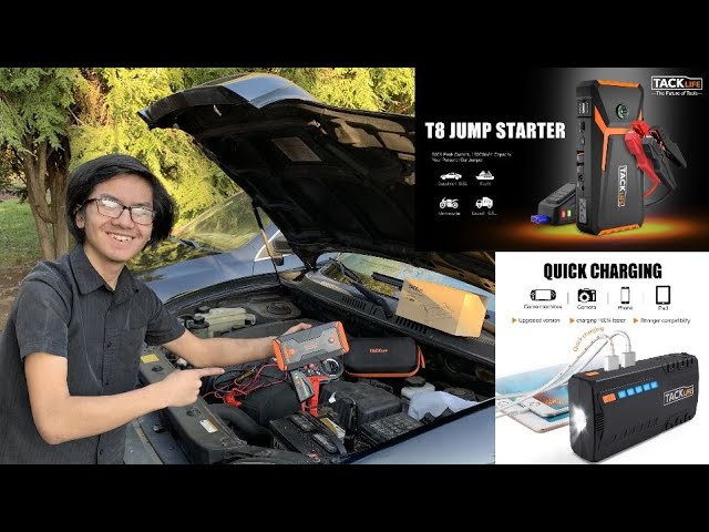 TACKLIFE 800A Peak 18000mAh Car Jump Starter with LCD Display (up to 7.0L  Gas, 5.5L Diesel Engine) 12V Auto Battery Booster Quick Charger