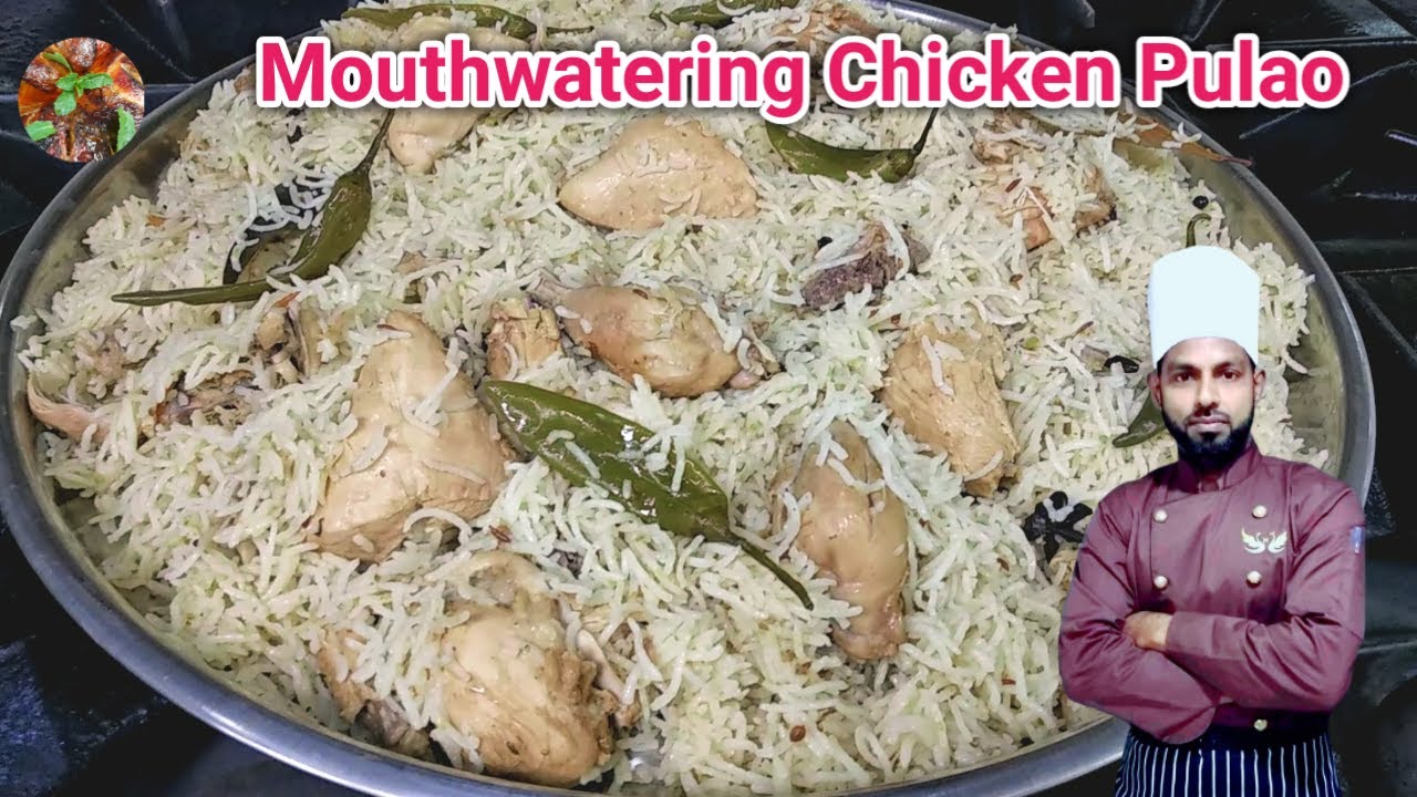 Simple And Easy Chicken Pulao Recipe White Chicken Pulao English Subtitles YouTube