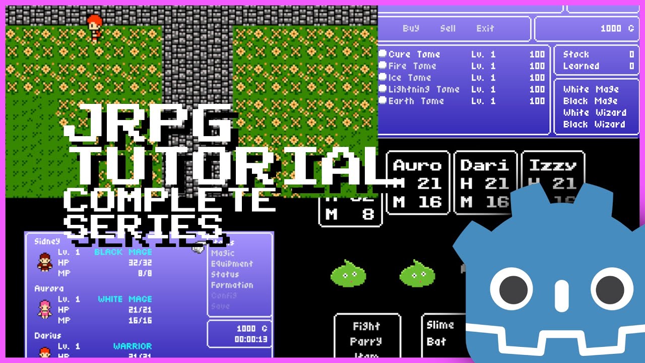 How To Make a 2D Turn-Based JRPG in Godot - Part 27: Character Creation Screen, File Select, Menus