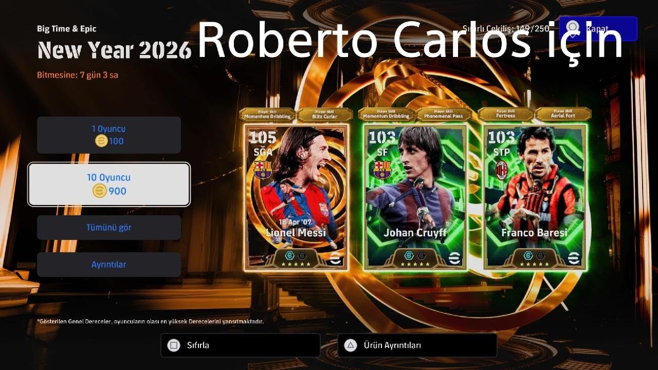 eFootball_2026 Yeni Yıl Paket Açılımı Carlos için