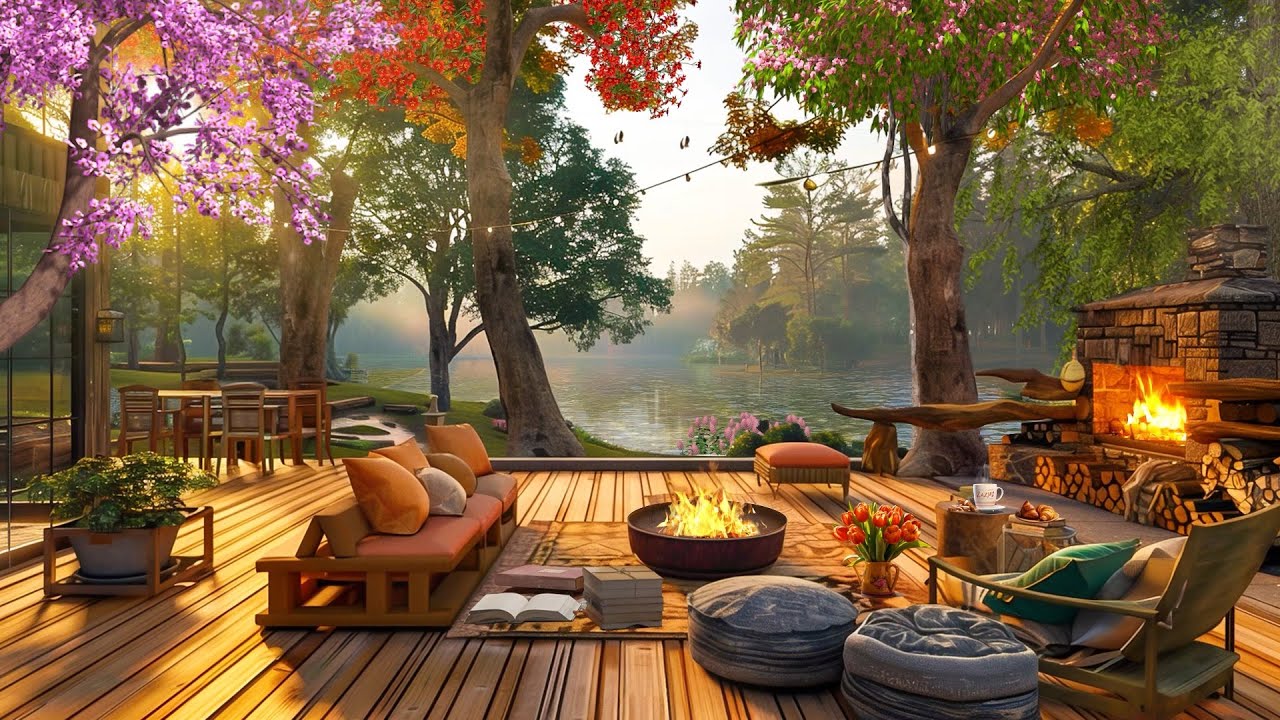 Monday Morning Jazz: Relaxing Spring on Cozy Porch Lakeshore with ...