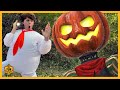 Ghostbusters stay puft vs giant scary pumpkin head ghost spooky fun with aaron  lb