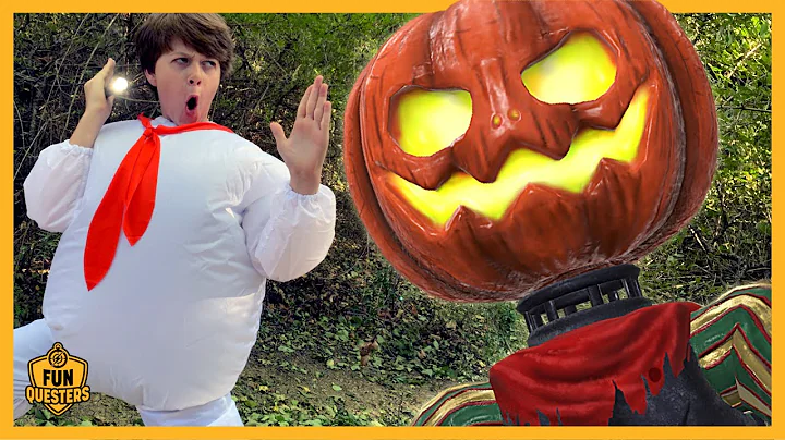 Ghostbusters Stay Puft vs Giant Scary Pumpkin Head...