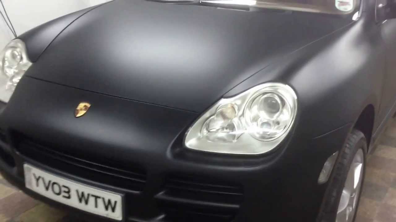 Porsche Cayenne Matte Satin Black Wrap by Wrapping Cars