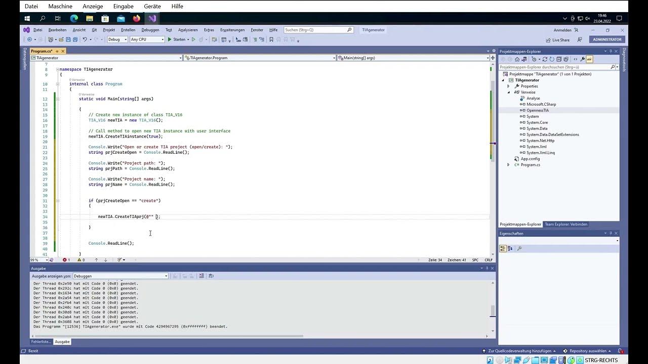 004 | TIA Portal Openness | Basics - neues TIA Projekt erzeugen - YouTube
