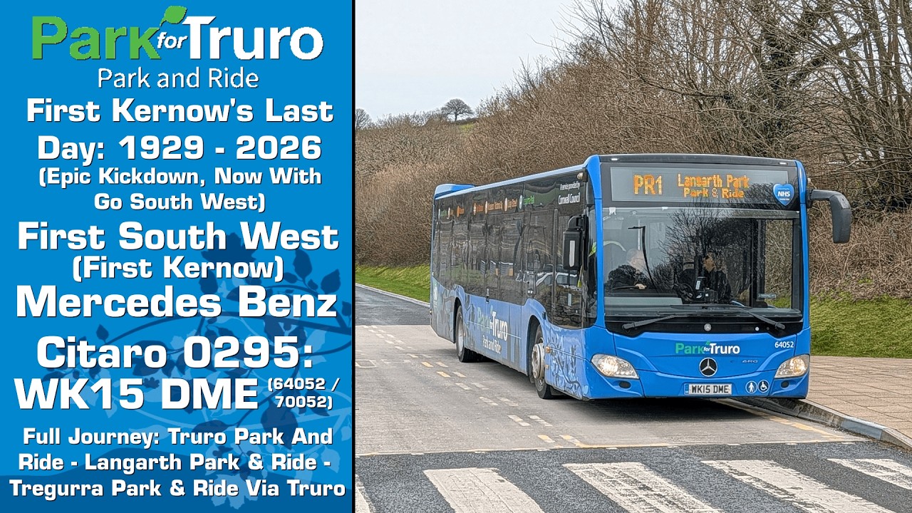 (Last Day - Epic Kickdown!) First Kernow Mercedes-Benz Citaro 0295: WK15 DME