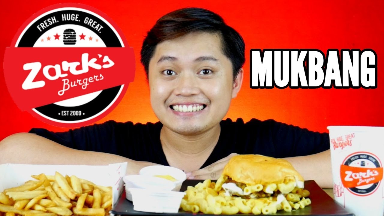 ZARK'S BURGER MUKBANG (Thunder Mac 'n Cheese, Fries and Blue lemonade