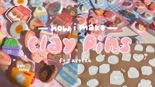 how i make clay pins 🍓🧊