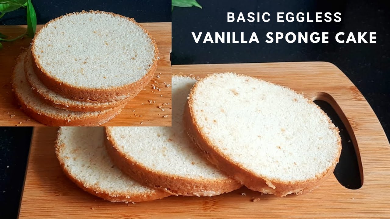 Eggless Vanilla Sponge Cake | Easy Vanilla Sponge Cake Without Condensed Milk And Curd