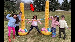 Inflatable Limbo Challenge with HZHtube kids fun!! family fun game