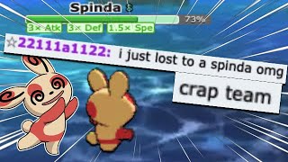 SALTY LEGENDARY SPAMMER CAN'T BEAT 1 SPINDA and CRIES