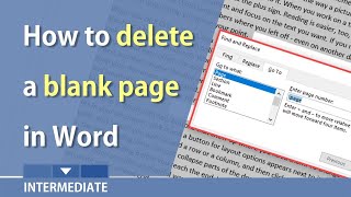 How to delete blank page in word