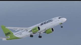 AirBaltic, Airbus A220-300 departure from RIX | aircraft YL-AAU