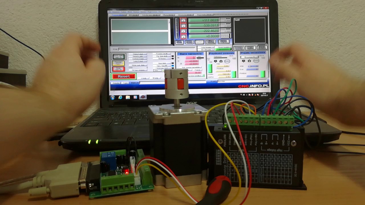 Mach3 TEST Silnika ST57H703 TB6600 Płyta główna LPT YouTube