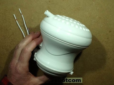 Inside a heated shower head.  (suicide shower)