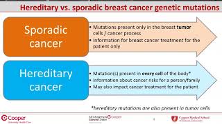 WEBINAR: Hereditary Breast Cancer: Genetics and New Treatment Guidelines