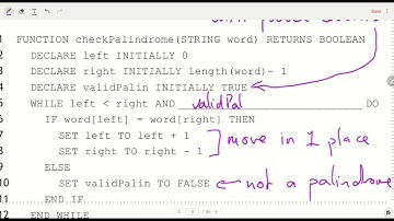 Higher Computing 2023 Q7 Palindromes
