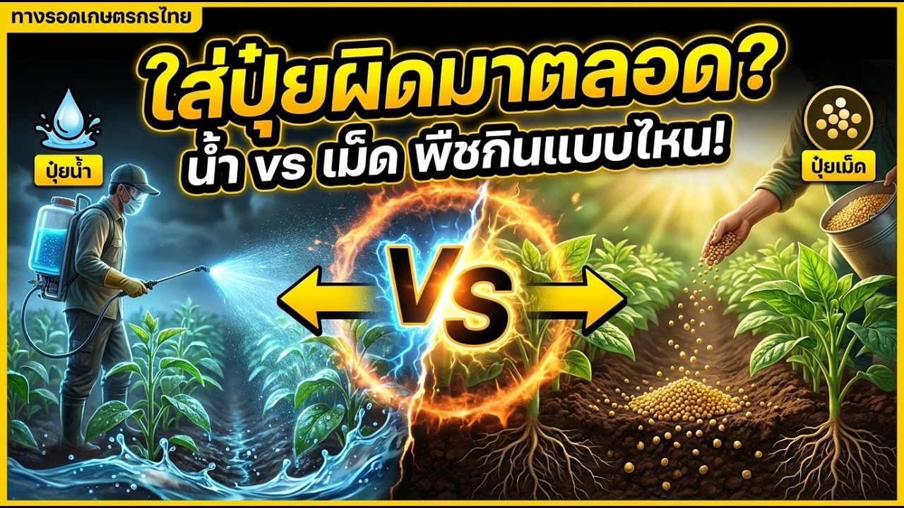 ปุ๋ยน้ำ VS ปุ๋ยเม็ด แบบไหนพืชดูดดีกว่า? ใส่ผิดมาตลอดหรือเปล่า!