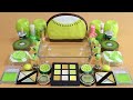 "Kiwi' Mixing'Kiwi'Eyeshadow,Makeup and glitter Into Slime!Satisfying Slime Video!★ASMR★