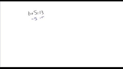 In the following exercises, solve each equation using the subtraction property of equality. b+5=13