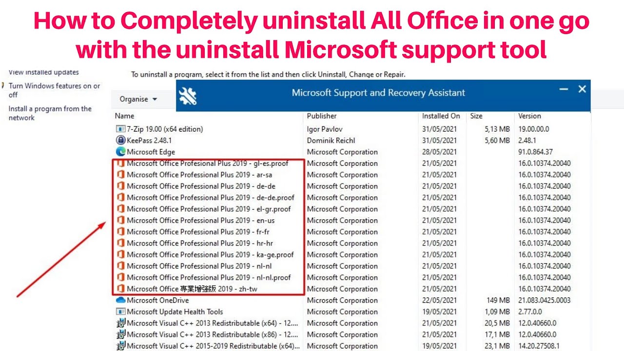 How to Completely uninstall Office with the uninstall Microsoft support tool  | Uninstall Office - YouTube