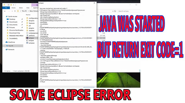 [SOLVED]Eclipse: Java was started but returned exit code=1 and exit code=13