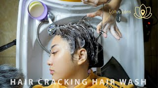 SHE SLEPT IN THE END! HAIR CRACKING Hair Wash with POULP HORN tool