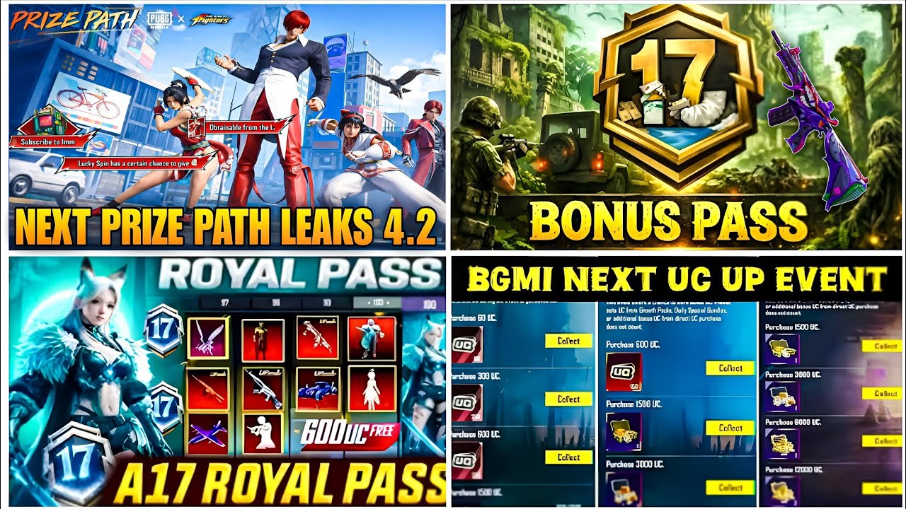 BGMI 4.2 😍 Next Prize Path Confrim💯| A17 Bonus Pass Leaks & A17 Royal Pass | NewUltimate Set 4.2🔥