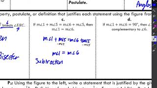 Lesson 6-1 (Justifying Statements)