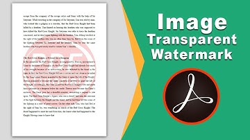 How to create transparent Image Watermark in adobe acrobat pro 2017