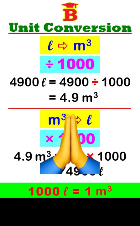 l to cu.m, cu.m to l Conversion