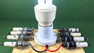 Amazing Electric Free Energy Using By Self Running By Spark plug 100%