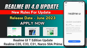 Realme UI 4.0 Android 13 Stable Update New Rules Release For Realme C35, C33, C31, Narzo 50a Prime