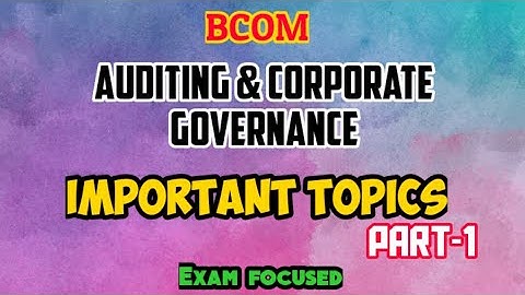 Auditing and Corporate Governance part-1//important topics//bcom//Calicut University/lijuzz classess