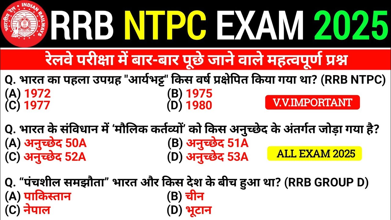RRB NTPC Previous Year Question Paper || Railway NTPC CBT-1 Previous Year Question Paper 2021