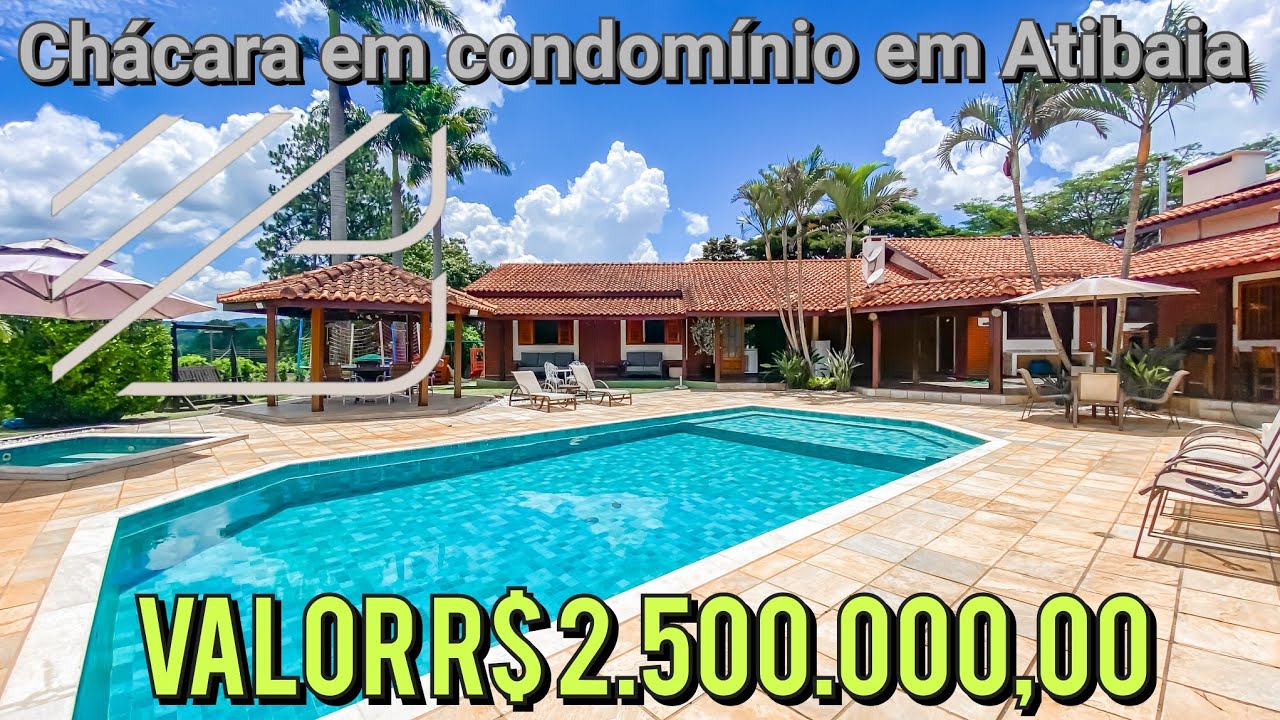 Chácara em condomínio a venda em Atibaia, 3600 m², semi mobiliada, terreno plano #chácara