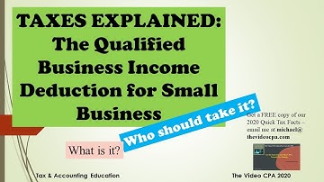 Taxes Explained - The Qualified Business Income Deduction for Small Business