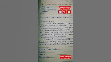 Write Application For Salary Slip 🏢🙋‍♀️📄 #shorts #youtubeshorts #shortsfeed #short