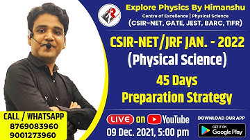 Preparation Strategy | CSIR-NET JAN 2022  | Explore Physics By Himanshu