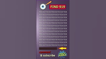 Tell me where 919? | Brain Teaser IQ Test #shorts #different #puzzles #opticalillusion #quiz