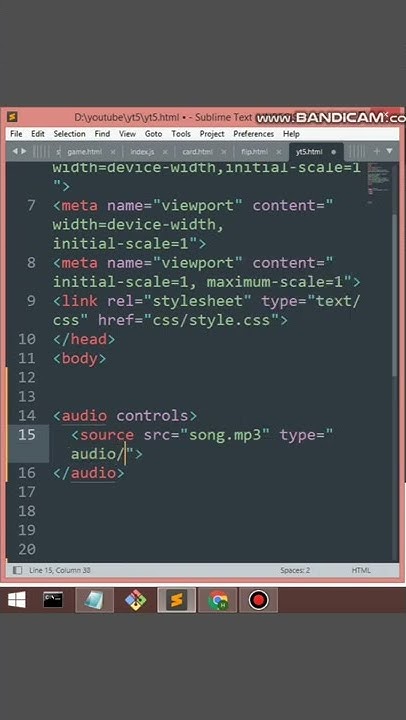 audio in html | insert mp3 in html #html #audio #coding #shorts - YouTube