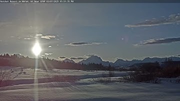 Teton Time Lapse of sunset viewed from Hatchet Resort on March 7, 2025