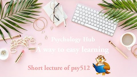 Short lecture of Psy512 // lecture 1 // Gender issues in psychology