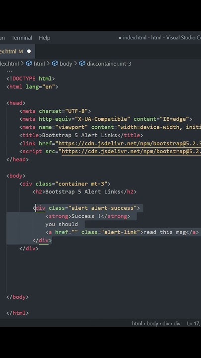 How to create alert message with hyperlink in bootstrap #html # ...