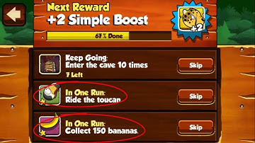 Banana Kong_In One Run_Collect 150 bananas- Ride the toucan