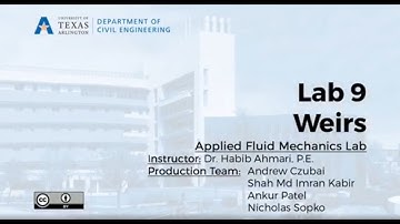 Experiment # 9: Flow Over Weirs