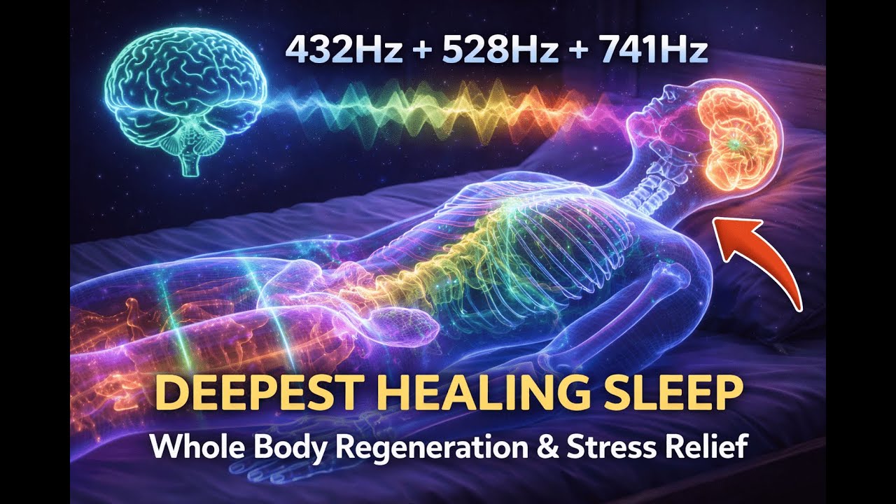 432Hz + 528Hz + 741Hz 🌌 The DEEPEST Healing Sleep | Full Body ...